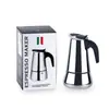 Cafetera Moka de Acero Inoxidable Estilo Italiano para Uso Doméstico, Cafetera Espresso Multi-Brew, Gran Capacidad de Válvula Única, Transfronterizo