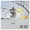 Tetera de Vidrio Resistente al Calor de Alto Borosilicato con Filtro de Acero Inoxidable Tetera Doméstica de Gran Capacidad Tetera para Juego de Té Kung Fu