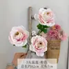 Flores Artificiales con 3 Cabezas Pequeñas de Loto para Decoración de Salón de Bodas, Pared de Flores Artificiales, Peonías para Escaparates de Tiendas de Ropa, y Arreglos Florales
