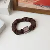 Faixa de Cabelo Casual Nova Coreana com Estampa de Leopardo para Mulheres Elástico de Rabo de Cavalo Retrô Café Corda de Cabelo Acessórios de Cabelo Quadrados