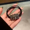 Cuerda para el Cabello Cuadrada de Diamante Brillante de Moda de Lujo Ligero Anillo para el Cabello de Alta Calidad Alta Calidad Alta Calidad Banda para el Cabello con Bola para Cola de Caballo Accesorios para el Cabello