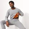 Conjunto Quente de Inverno Roupas de Outono Transfronteiriças Calças de Outono Camada Base Aquecida Tamanho Plus Roupa Íntima Térmica Peça Única Masculina Plush Espessado