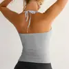Di Yun Ropa de Mujer 2026 Primavera/Verano Y2K Sexy Escote Bajo Ajustado Estilo Europeo y Americano Color Sólido Canalé Camiseta sin Mangas