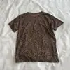 2026 Verano Delgado Tencel Estampado de Leopardo Básico Secado Rápido Camiseta de Manga Corta Cuello Redondo Para Mujer Ligeramente Transparente Camiseta de Manga Corta con Estampado de Leopardo