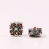 Xizang prata contas embutidas bicolores costas Nuvem diy Wenwan contas de pulseira estilo étnico bicolores retro mantra pingente de cobre