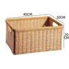 Mesa de Té Cesta de Bocadillos Mesita de Noche Caja de Almacenamiento Cesta con Cajón Cesta de Almacenamiento para Artículos de Baño Marco de Ratán de Plástico
