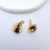 Cobre Chapado en Oro Alta Retención de Color Tapa Mágica Aguja de Medio Agujero Pegamento Colgante de Perla Soporte Vacío Accesorios para Collar Pendiente DIY