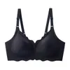 Fábrica transfronteiriça, sutiã sem costura popular estilo europeu e americano, plus size, design ondulado, fino, para seios grandes, push-up, sem aro, em estoque