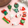 Copos de Nieve Navideños de Resina Árbol de Navidad Calcetines Navideños Colgante de Reno Muñeco de Nieve Llavero Creativo DIY Accesorios de Joyería