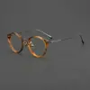 Armazón de Gafas Hecho a Mano Estilo Japonés de Titanio Puro Unisex Lo-102 Armazón Ovalado Retro de Acetato Bj Mismo Estilo de Armazón de Gafas