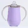 Taza creativa de acero inoxidable 304 de 12 oz con asa binaural forma de cáscara de huevo taza térmica portátil para oficina venta al por mayor transfronteriza