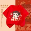 Camiseta de Manga Corta para Niños 2025 Nueva Ropa de Verano para Niños Nazha Top de Media Manga Ropa Occidental de Verano para Niñas