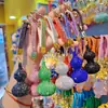 Barro de cerámica taladro completo calabaza cadena de coche anillo de cadena cordón llavero colgante bolsa de pareja colgante pequeños regalos al por mayor
