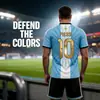 2026-27 Edición Especial Número 10 Messi Edición Conmemorativa de Retiro Camiseta Argentina Kit de Local Conjunto para Niños Uniforme de Fútbol