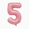 Balões de Folha de Alumínio de 32 polegadas Números de Aniversário Rosa Embalados Individualmente Balões de Folha de Alumínio Decoração de Aniversário Montagem de Cena