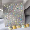 Fuente de fábrica de verano transparente flor relieve uñas arte pegatinas punta taladro UV pegatinas cristal taladro uñas pegatinas al por mayor
