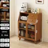 Sideboard de Vento Usado Armário de Parede Integrado Armário de Cozinha Armário de Armazenamento para Sala de Estar Armário Lateral de Exposição Armário de Chá de Madeira Maciça