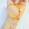 Pulsera Pulsera de Medio Pulso Flor de Lirio del Valle Oro Arena Vietnamita Año de la Serpiente para Mujeres Dos Generaciones de Campana de Alegría Flor de Durazno Pulsera Regalo para Novia