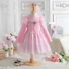 Vestido de Princesa para Meninas Estilo Novo Primavera e Outono Manga Longa Saia Tutu Céu Estrelado Primavera e Outono Roupas Infantis Estilo Coreano