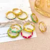 Anillo Venta Caliente Anillo de Trébol con Aceite Goteando Nicho Alta Gama Flor Colorida Anillo para Dedo Índice 2025 Nuevo Venta Caliente Mujer