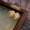 Colección de pendientes geométricos de oro tonto de estilo antiguo medio claro vintage Pendientes de estilo corte retro francés Pendientes de sentido avanzado