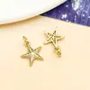 Pingentes pequenos da série Oceano banhados a ouro 18k de estrela-do-mar, cavalo-marinho, tartaruga e concha para colares, brincos e acessórios de joias DIY