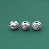 Contas de grão antigo de 12 mm s999 prata de lei contas de prata retrô pulseira de brincar com texto diy contas superiores acessórios de prata