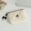 Cartera de Cuadros de Lazo Bolsa para Guardar Servilletas Sanitarias de Niña Bolsa Portátil de Cosméticos para Labial Bolsa para Auriculares de Estudiante