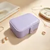 Bolsa portátil para joyas para viajes transfronterizos, caja de almacenamiento de joyas de cuero PU, caja de almacenamiento hecha a mano a prueba de polvo para anillos y pendientes con cuentas