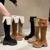 Botas Western de suela gruesa, reversibles, nuevas botas de jinete elásticas de moda Otoño/Invierno 2026, botas largas hasta la rodilla para mujer