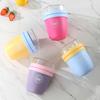 Taza Portátil de Desayuno de Aspecto Elegante para Estudiantes, Taza de Leche para Avena para Niñas, Taza para Ensalada de Frutas y Yogur de Viaje y Picnic con Tapa
