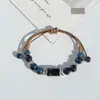 Pulsera de Cerámica Jingdezhen Nueva Pulsera de Cerámica China Joyería Estudiante Estilo Tíbet Cuerda Trenzada a Mano Puesto Regalo para Estudiante