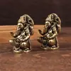 Latón Tailandés Ganesha Elefante Blanco Dios de la Riqueza Sudeste Asiático Artesanías de Latón Adornos Colección Piezas de Mano Adornos