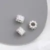 Forte Galvanoplastia Folheado a Ouro 14K Micro-Incustado Zircônia Espaçador de Roda Contas Espaçadoras de Furo Grande Passepartout Cintura Pequena Acessórios para Joias DIY