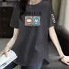 E-commerce Transfronteiriço Marca de Liberação Etiqueta Cortada Balcão Comércio Exterior Camiseta de Manga Curta Feminina Camiseta Solta Feminina Versátil Elegante Tendência Top