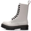 1490 Tooling Boots Botas femininas de 10 furos com fundo grosso Botas curtas para casais Botas de couro genuíno para homens e mulheres Biqueira redonda Sapatos esportivos europeus e americanos da moda