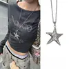 Diseño Nicho Coreano Mismo Estilo Bm Collar Sexy de Cruz Plateada Versátil Largo para Mujer Joyería de Cuello Punk
