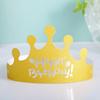 Chapéus de Aniversário, Chapéus Coroa para Bolo de Aniversário no Atacado, Chapéus de Desenho Animado para Crianças, Suprimentos de Festa de Papelão Dourado para Adultos