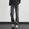 Jeans Flare de Alta Qualidade para Homens, Corte Reto Slim, Novidade Primavera 2025, Calça Flare Casual High Street Americana, Estilo Americano