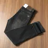 Otoño e Invierno Gruesos Gama Alta Negocios Commuter Combinan con Todo Casual Sencillo Elástico Negro Gris Jeans Rectos Ajustados para Hombre