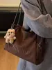 Bolso tote de ante de gran capacidad, nuevo de otoño, para mujer, 2026, de moda, de alta gama, casual, para hombro o axila