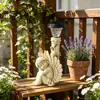 Superventas Transfronterizo Ángel Sentado Bajo una Farola Estatua de Jardín Adorno de Patio con Energía Solar al Aire Libre Decoración de Luz Nocturna