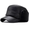 Chapéu de Inverno Masculino Estilo Dad Hat Proteção Contra Frio Proteção para as Orelhas Chapéu de Aba Reta para Meia-Idade e Idosos Vovô Homem Velho Chapéu de Algodão Espesso Quente com Aveludado