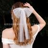 Velo Pequeño con Lazada para Novia, Sencillo con Perlas y Pedrería para Sesión de Fotos, Fotos de Boda, Tocados de Alta Gama para Boda