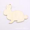 Conejo de madera DIY con forma de conejo de dibujos animados, madera decorativa, paquete de 20