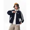 Sudadera con Capucha Cardigan Casual Rayas Americanas Hombre 2026 Primavera Otoño Nueva Marca de Moda Estilo Universitario Pareja Chaqueta Versátil Ropa de Abrigo