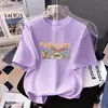 Camiseta de Manga Corta para Niña de Algodón Puro, Elegante y Fresca, para Bebé e Infantil, Manga Media, Verano 2026, Top Lindo de Dibujos Animados