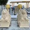 Enfeites de Leão em Pedra de Mármore, Esculturas em Pedra Natural, Leões de Pedra para Entrada, Venda Direta do Fabricante, Suporta Personalização de Tamanho