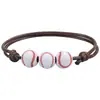 ¡Wow Amazon más vendido pulsera de baloncesto béisbol cordón encerado tejido softbol tenis fútbol Copa del Mundo accesorios de pulsera