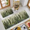 Juego de dos piezas de alfombrillas de suelo para cocina con diseño nórdico de plantas y flores, absorbentes y resistentes al aceite, para entrada y uso exterior, felpudos resistentes a la suciedad